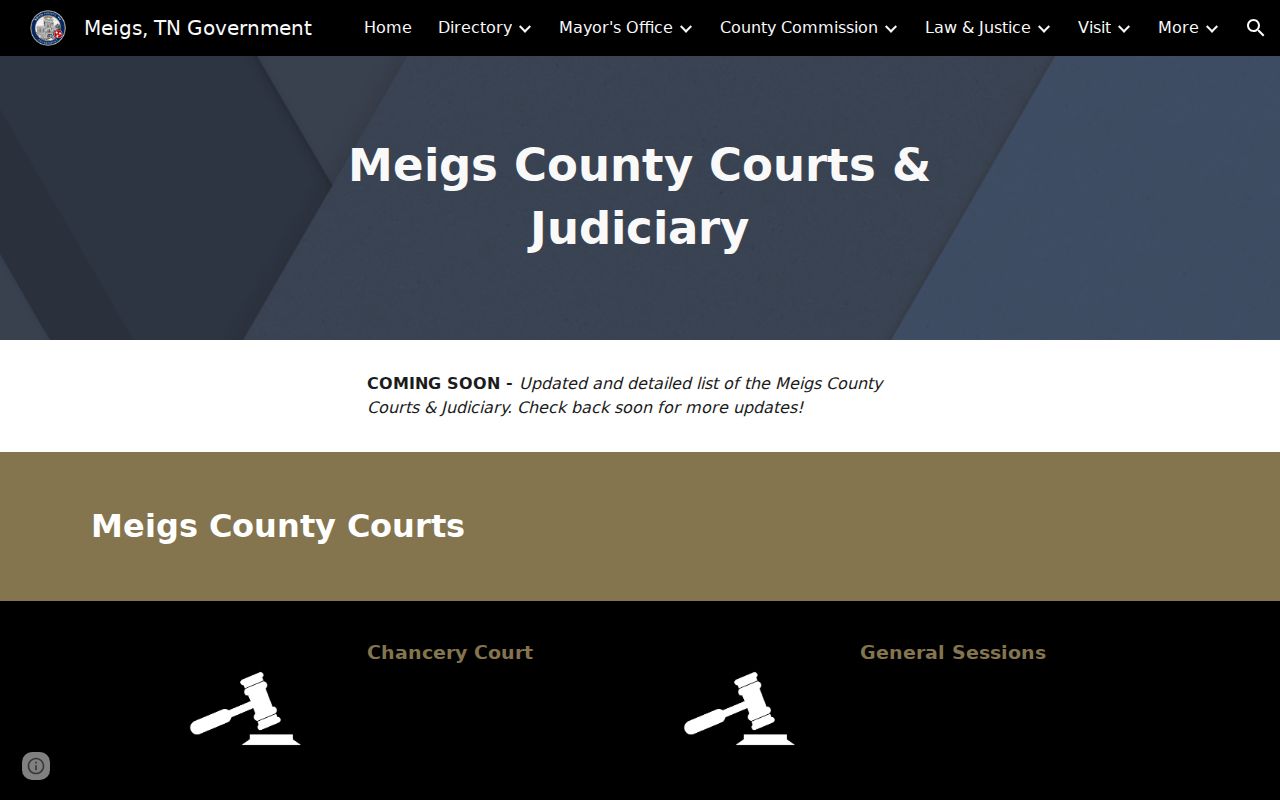 Meigs County warrant records source, county courts directory