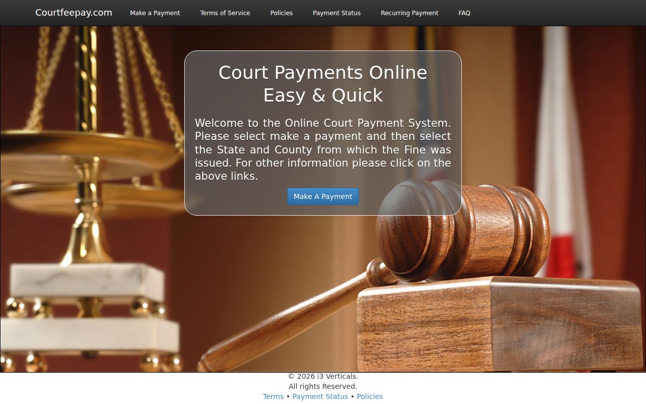 Meigs County traffic warrant source, CourtFeePay payment selectors